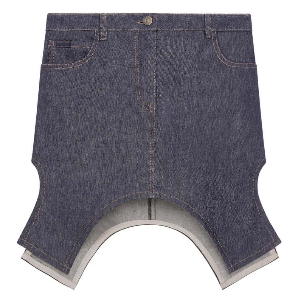 Asymmetrical Denim Skirt - Blue